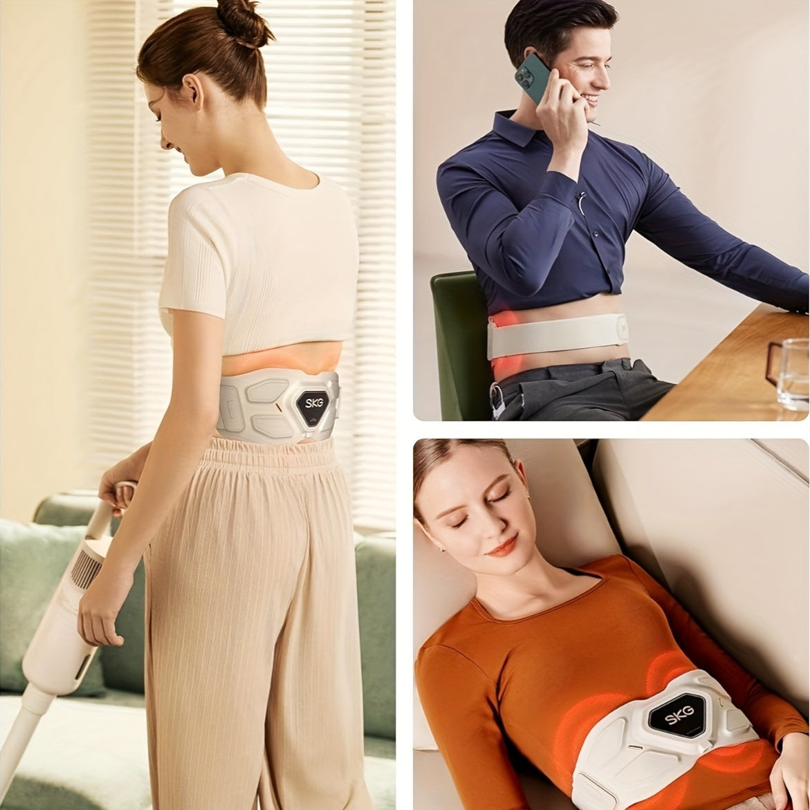SKG Massage Belt Dual-Use Wireless Heating And Vibrating