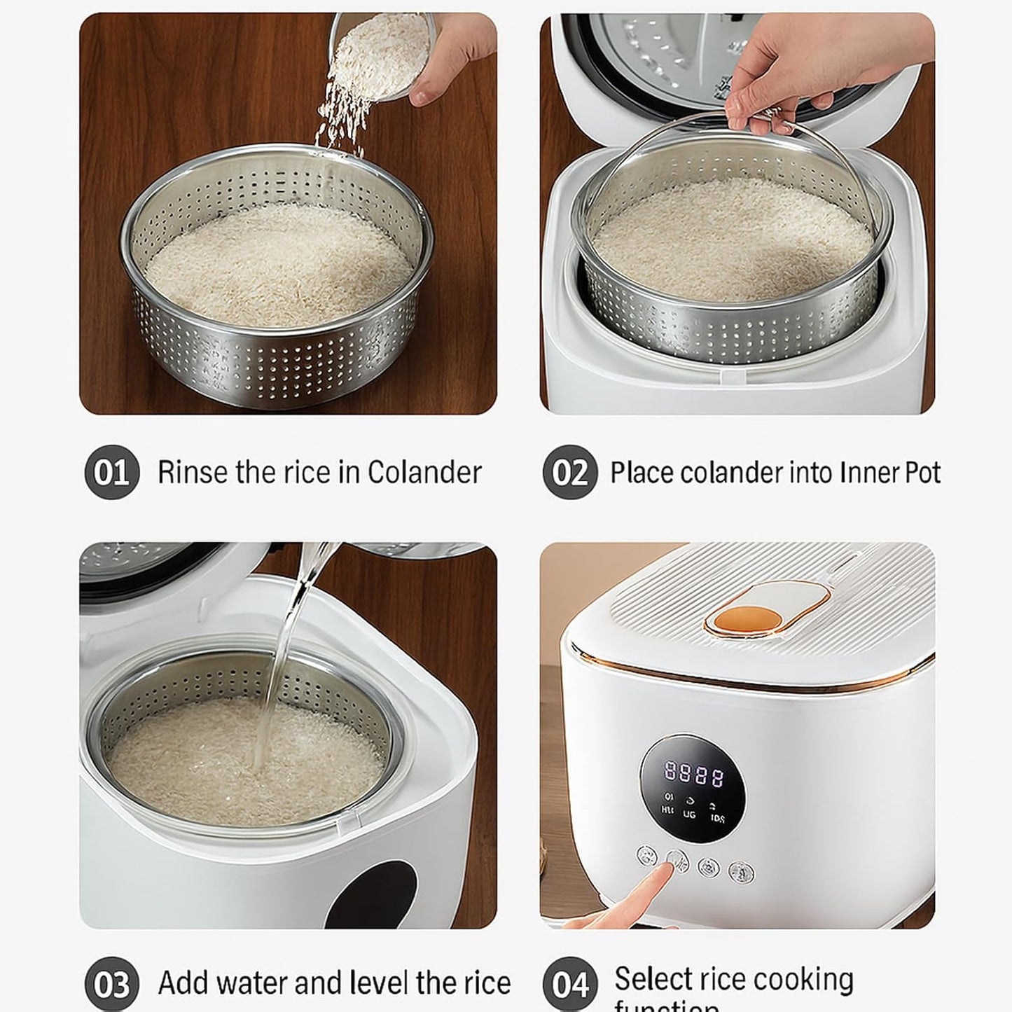 Electric Rice Cooker Low Sugar 101.44oz - Smart Carb Reducing Rice Cooker with Steamer Basket, Ceramic Inner Pot& Stainless Steel Filter, Compact Pressure Cooker for Healthy Cooking, 1-4 People, Meal Prep, Spacesaving Design,