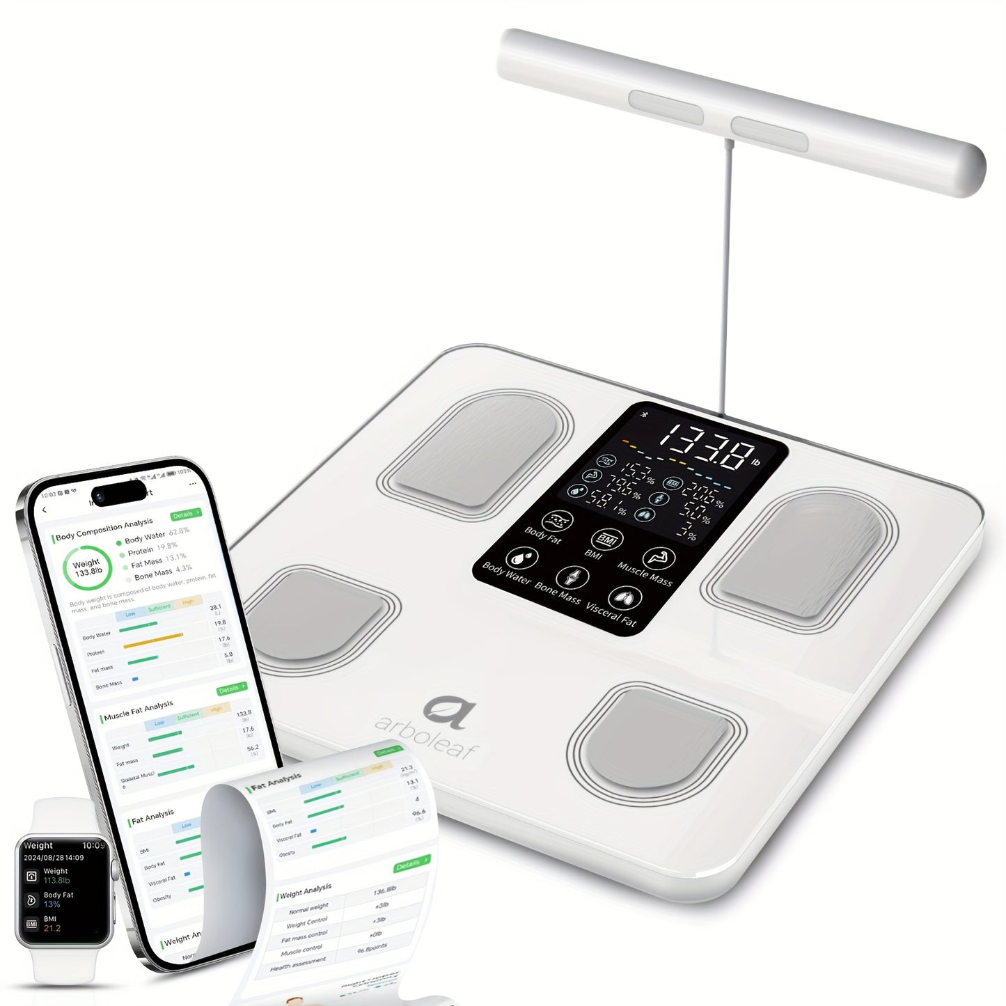 Arboleaf Body Fat Scale 8-Electrode Smart 26 Metrics