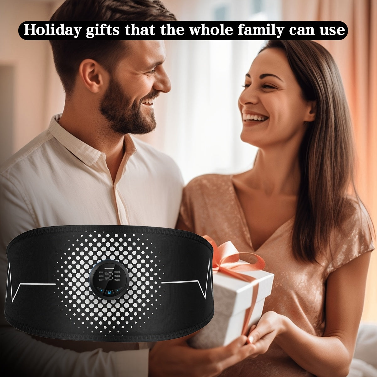 2in 1EMS Fitness Belt + Abdominal Massage Belt, 6 Modes to Choose From 18 Strength Levels Selected EMS Abdominal Muscle Trainers, Rechargeable Batteries, Holiday Gifts