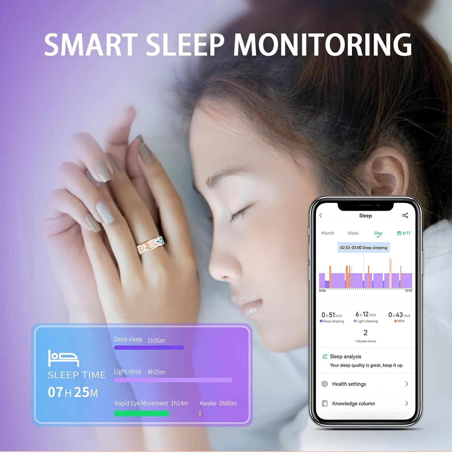 Smart Ring for Women, Health Tracker with Step Distance Calorie Monitoring, Waterproof Fitness Ring, Multiple Sports Modes Magnetic Charging Fashionable Engraving Design, Anillo Inteligente for iPhone and Android, Gift for Mo