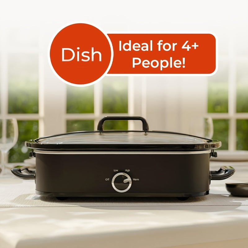 3.5Qt Digital Programmable XL Jumbo Slow Cooker | Adjustable Temp, Entrees, Sauces, Stews & Dips, Dishwasher Safe Glass Lid & Crock, Stainless Steel, 80.31gal Material