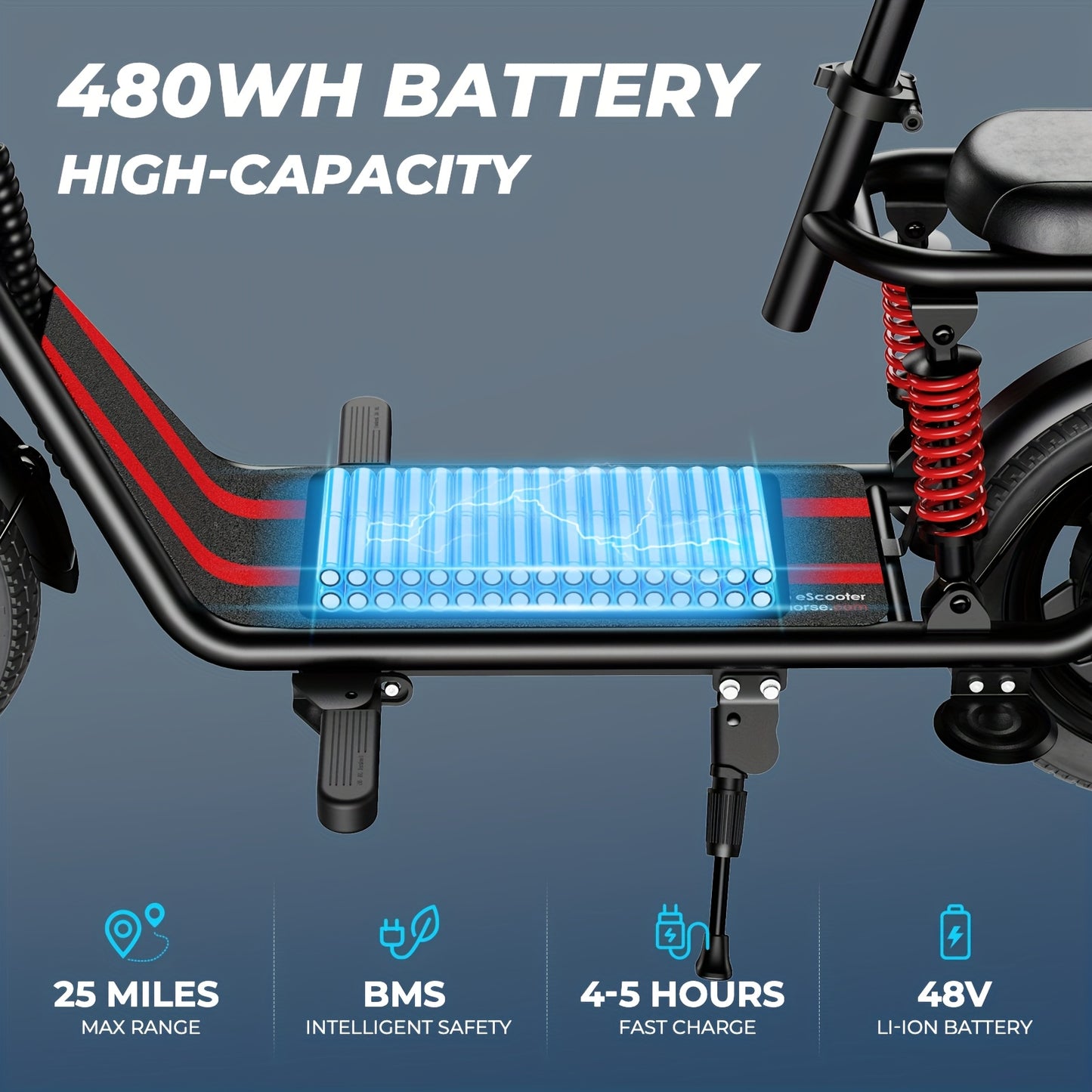 749W Peak Cargo Electric Scooter - 25 Mile Range, 20MPH, Dual Suspension, LCD Display, 330lbs Max Load, Adult Ebike with Basket & Cruise Control, Commuter Bike for Urban Travel, Black, Electric Scooter for Adults, Commuter Bi