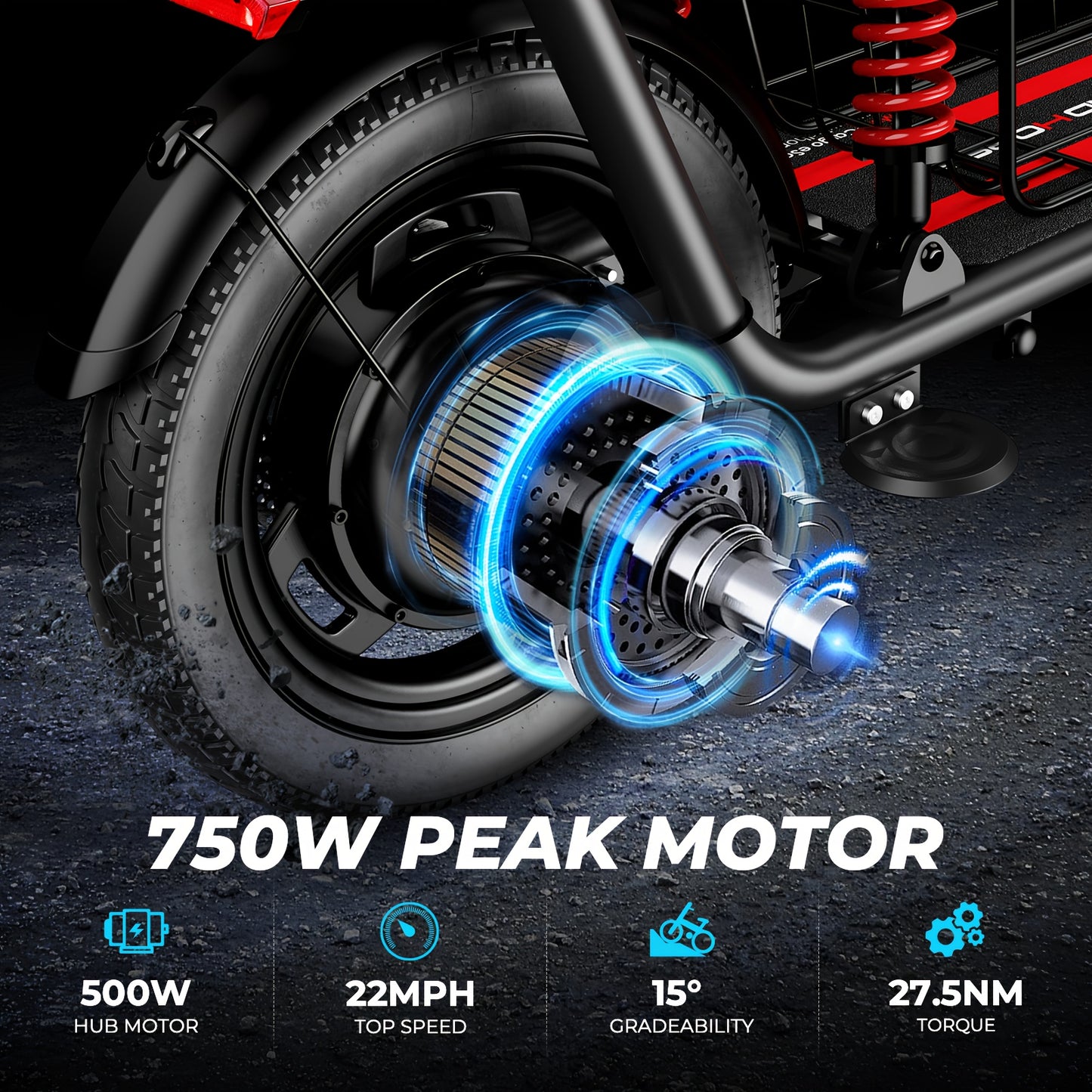 WINDHORSE Electric Scooter With Seat And Basket Dual Suspension