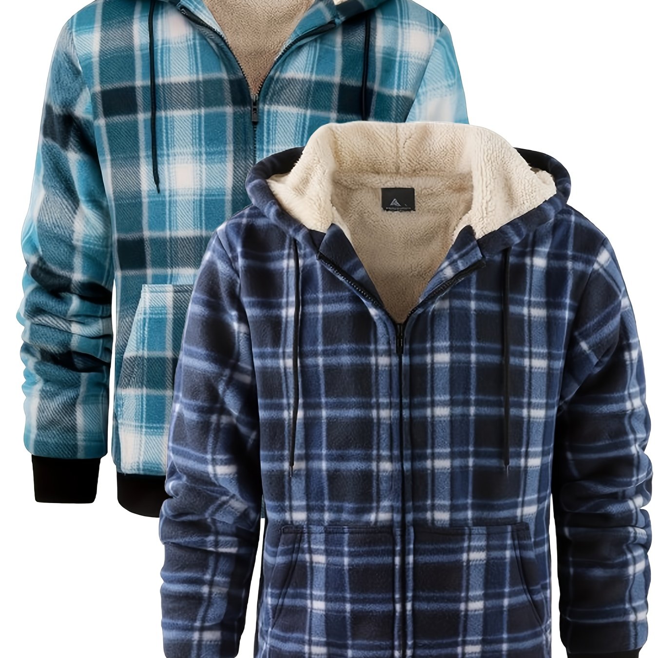 Men's Hooded Jacket Flannel-Lined Winter Outerwear Casual