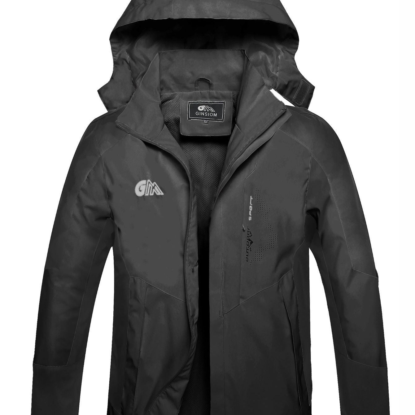 GIISAM Rain Jacket With Hood Lightweight Polyester For Outdoors