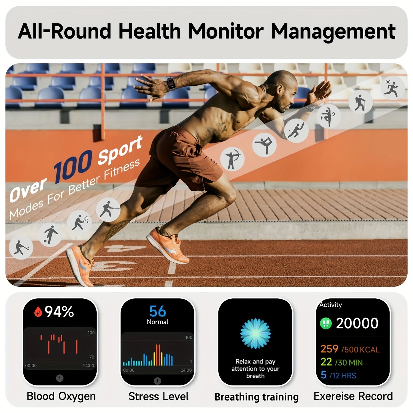 RJHGP Smart Watch Alexa Built-in Calls, Fitness Tracker, Sleep Monitor