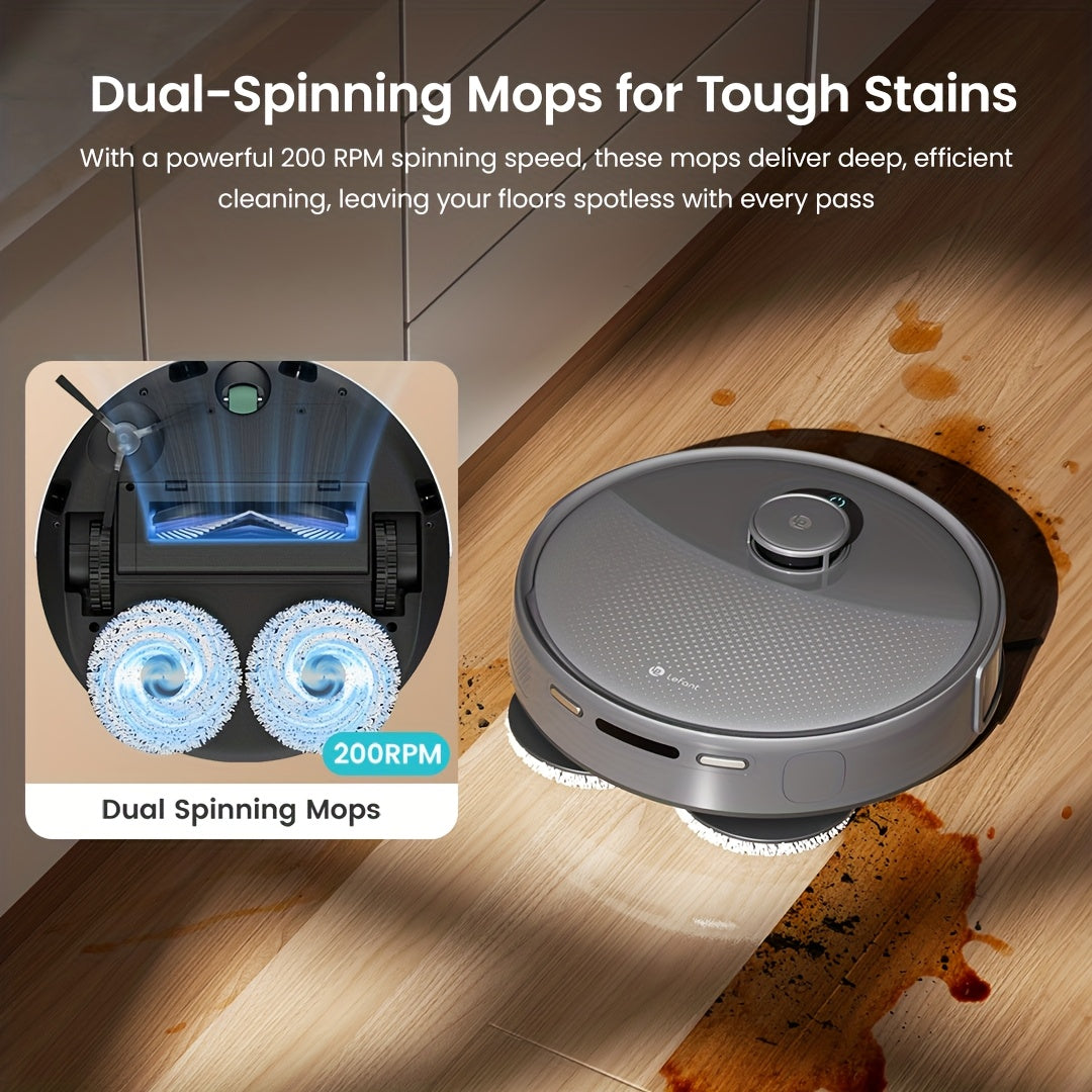 LEFANT Robot Vacuum Mop 2-In-1 With Self-Emptying Station