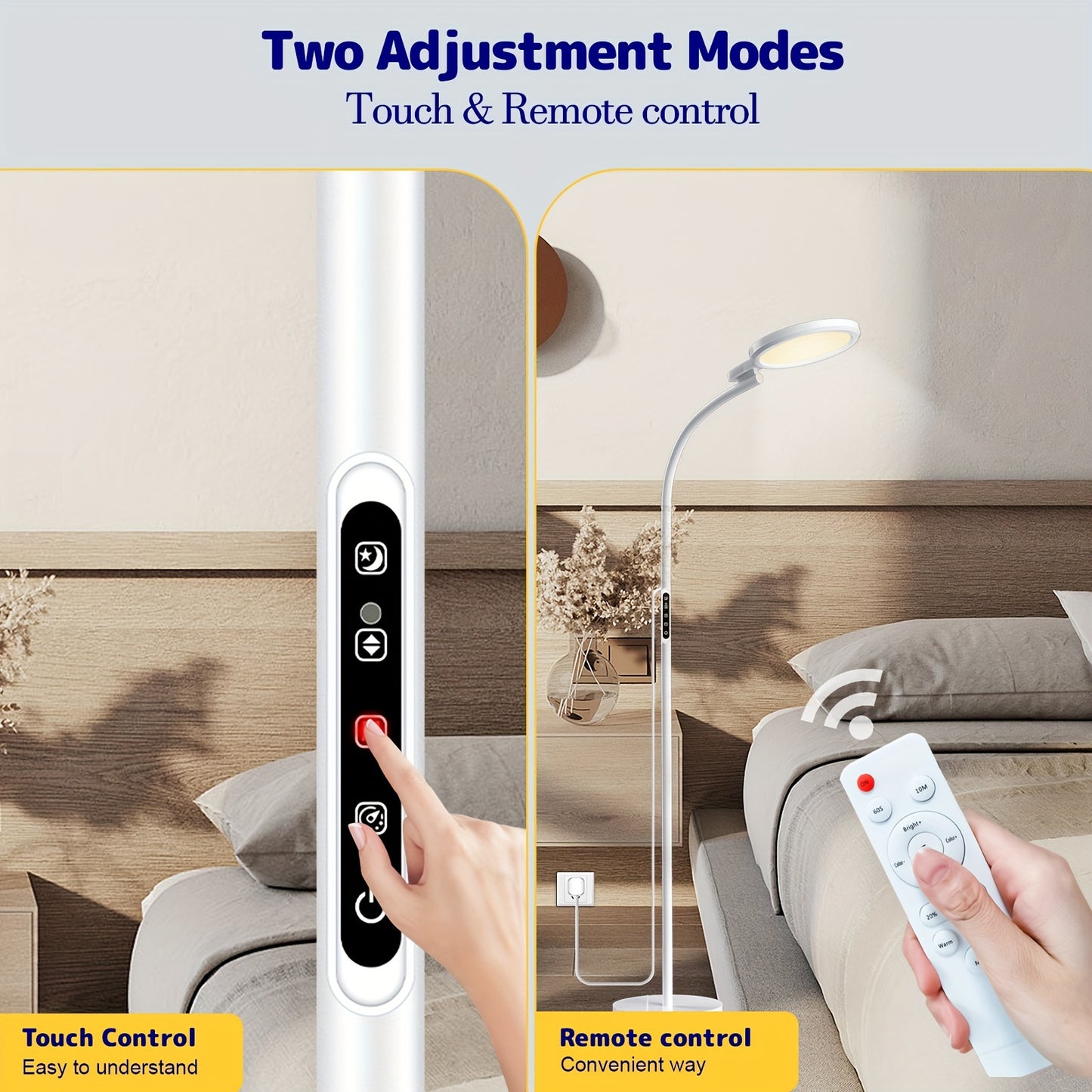 Round Floor Lamp UV Free 1000 Lumen LED Reading Light