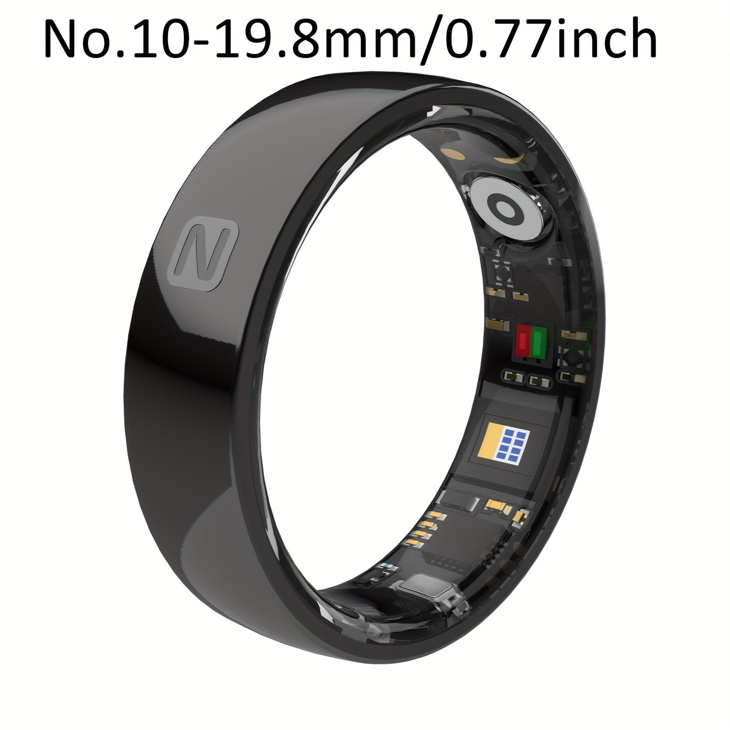 Smart Ring Stainless Steel Fitness Tracker With Crystal Case