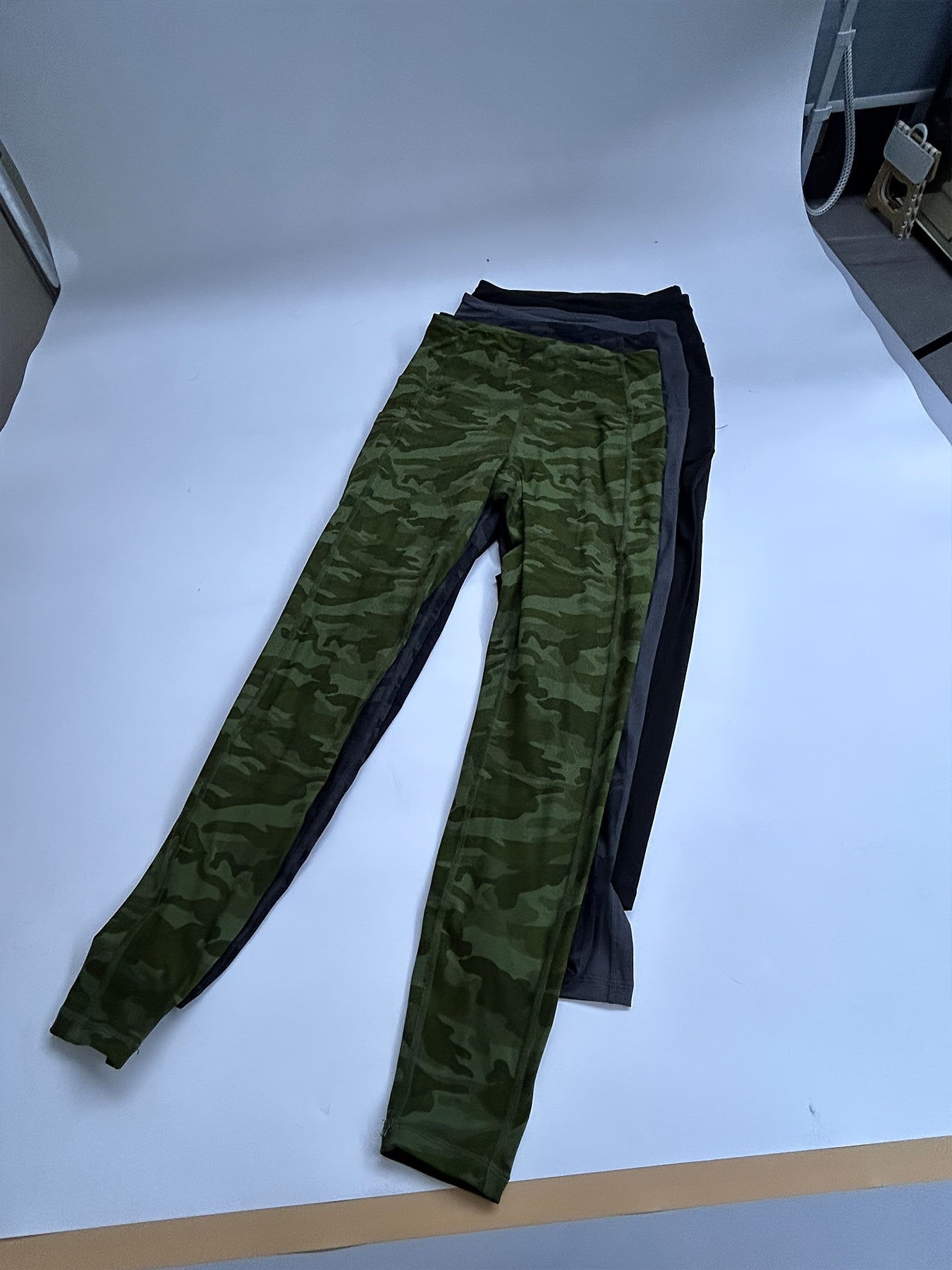 LINOZO Leggings With Pockets, High Waist Cropped Polyester