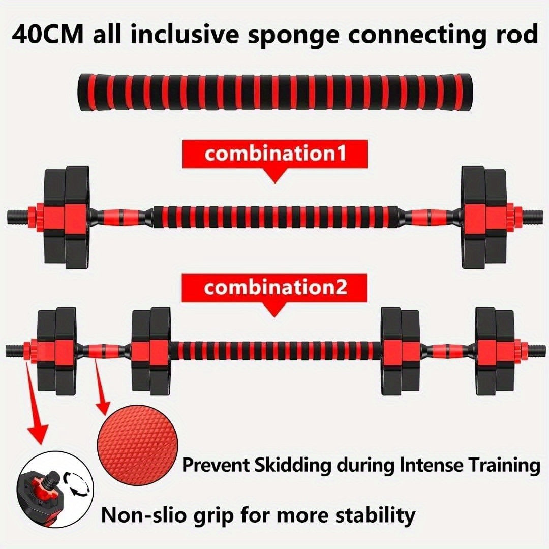 Adjustable Dumbbell Set, 20/70lbs Free Weight Set with Connector, 2 In1 Dumbbells Set Used As Barbell, Dumbbells, Fitness Exercises for Home Gym Suitable