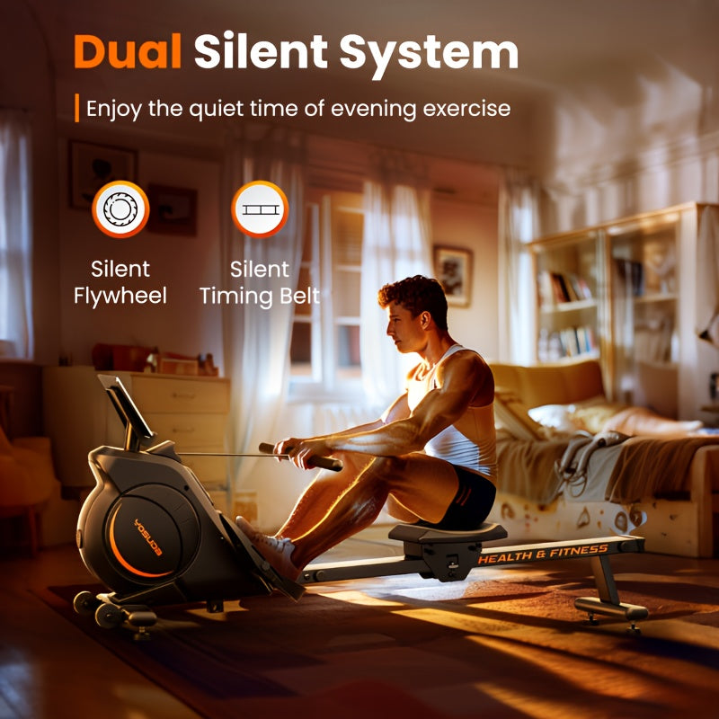 Magnetic/Water/Hydraulic Rowing Machine for Home, Rowing Machine for Taller Power Athletes, Comfortable Seat Cushion, 12×12 Powerful Magnetic, Dual Silent System, Maximum Weight Capacity 350 Lbs. 45-inch LCD Monitor Clearly
