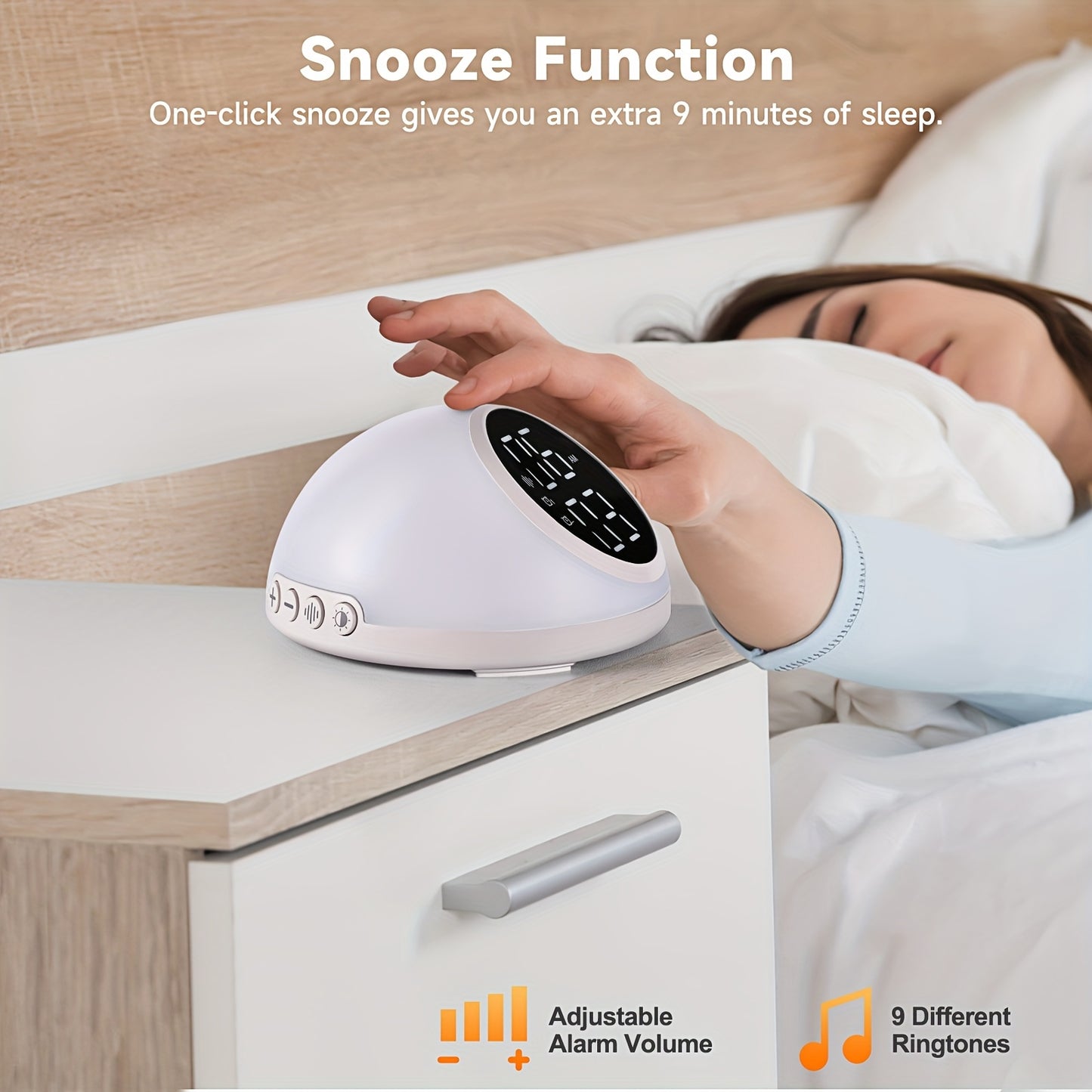 Alarm Clock With White Noise Machine For Peaceful Sleep