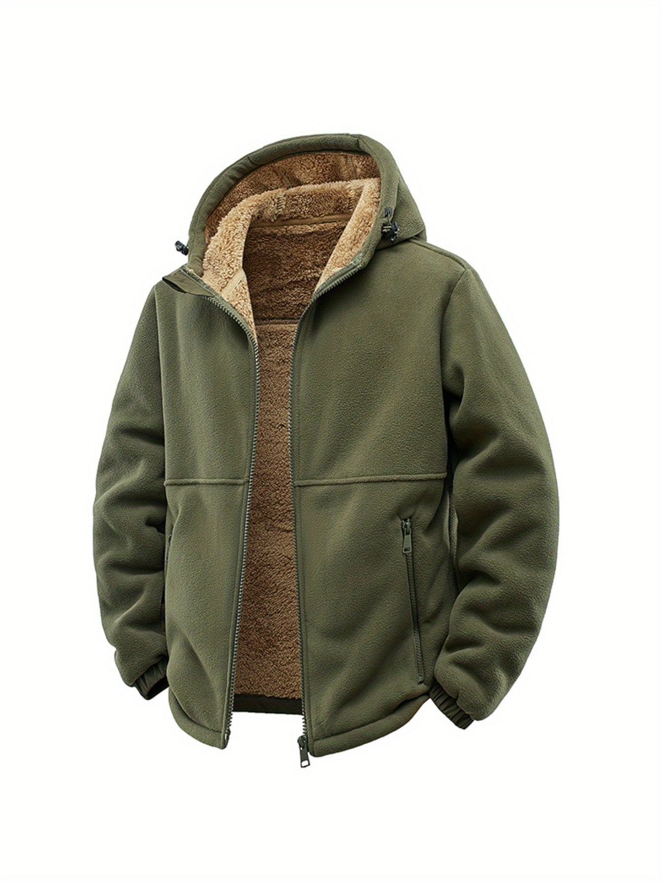 Men's Jacket Front Zipper Cozy Everyday Outerwear For Cold Weather