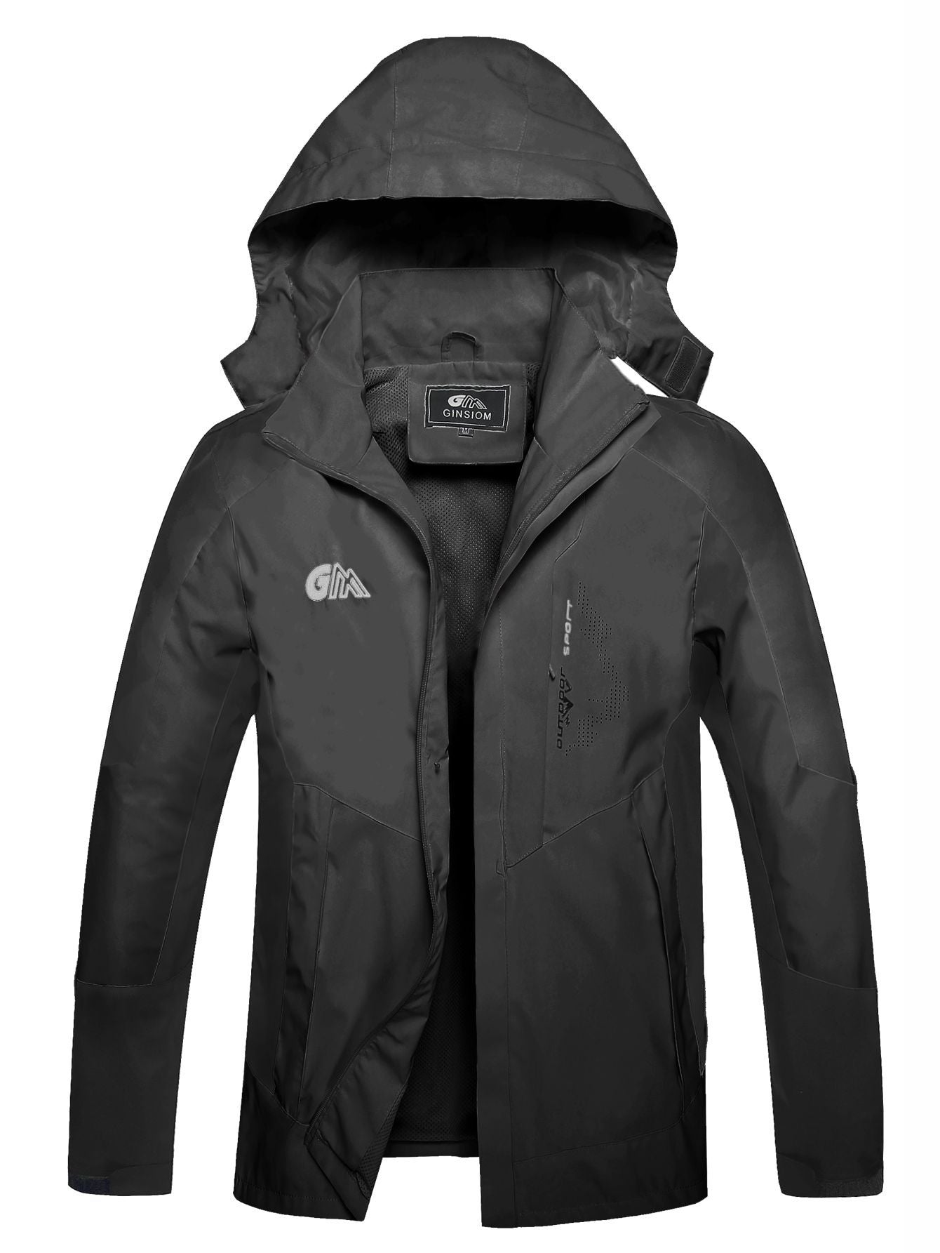 GIISAM Rain Jacket With Hood Lightweight Polyester For Outdoors