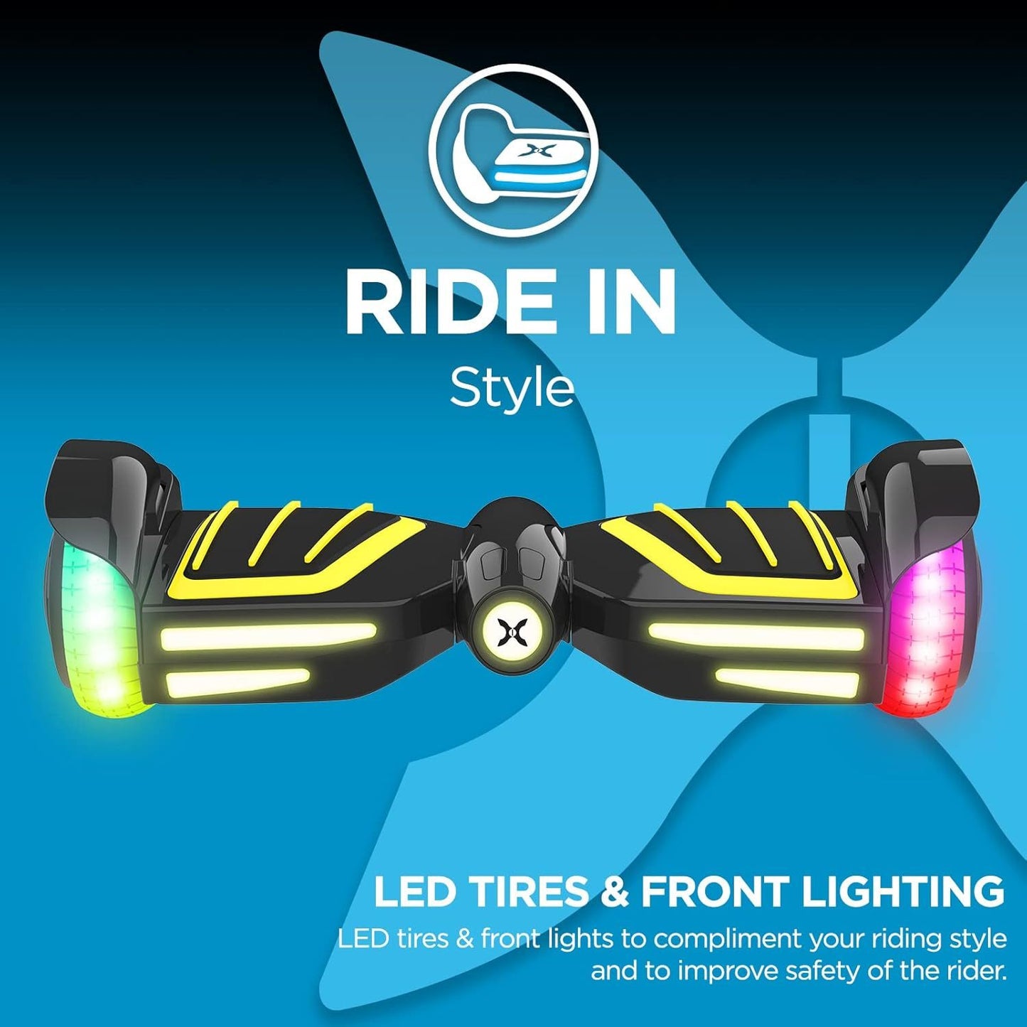 Hover-1 Ranger + Electric Hoverboard - 9MPH Top Speed, 9 Mile Range, Long Lasting Li-Ion Battery, 5HR Full Charge, Built-In Bluetooth Speaker - Rider Modes: Beginner to Expert Self Balancing Hoverboard