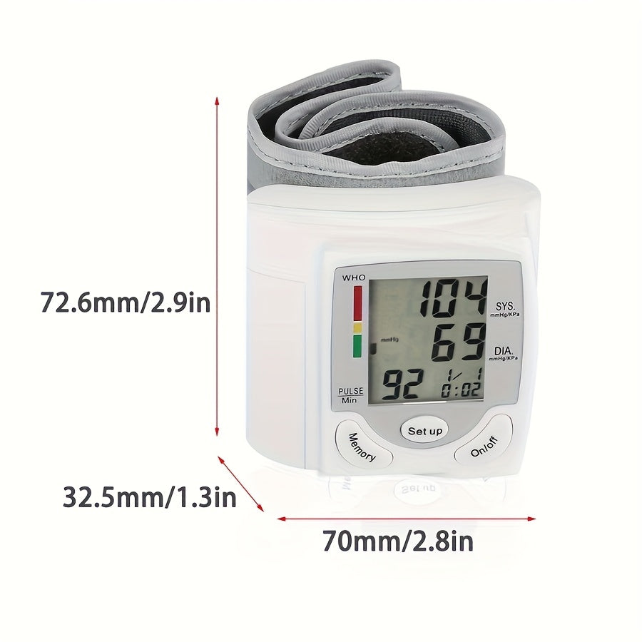 2pcs CHANG KUN Automatic Digital Wrist Blood Pressure Monitor with Adjustable Cuff & Heart Rate Monitor - WHO Accuracy Certified, Portable Design, Easy to Use for Home Health Management (CK-101S), Blood Pressure Monitor for H