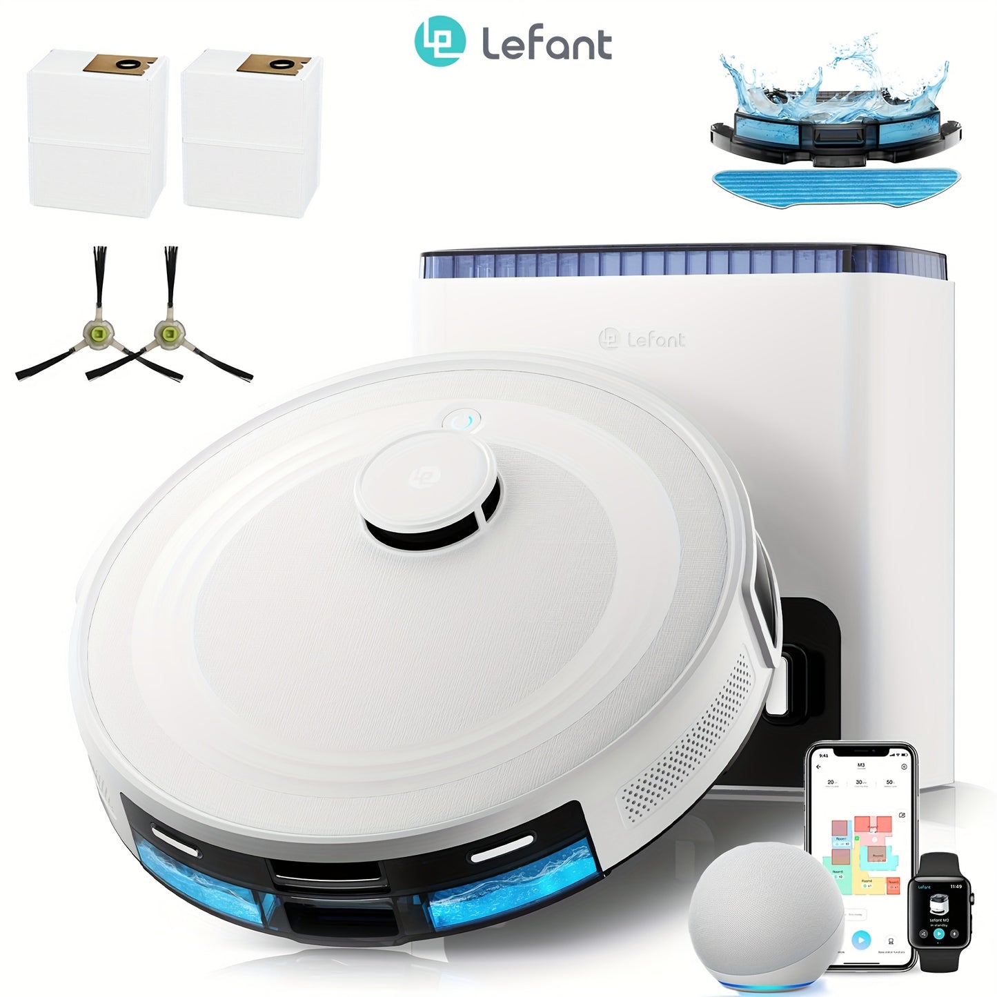 LEFANT Robot Vacuum And Mop Combo With LiDAR Navigation