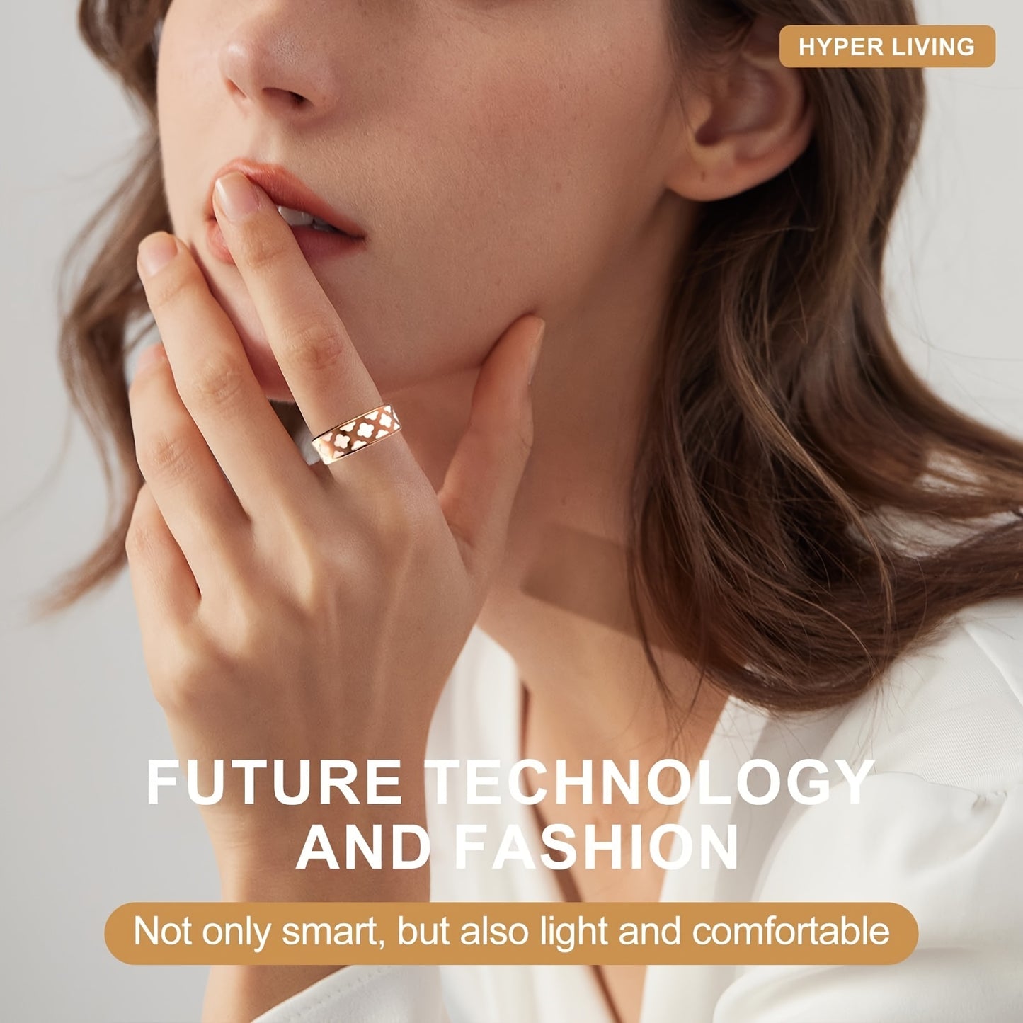 Ring Designed for Women, Featuring 5ATM Waterproof Capabilities, Tracks Activities, Stress Levels, Sleep Patterns, Menstrual Cycles, Steps Taken, Distance Traveled, And Calories Burned. This Health Tracker Is Compatible with