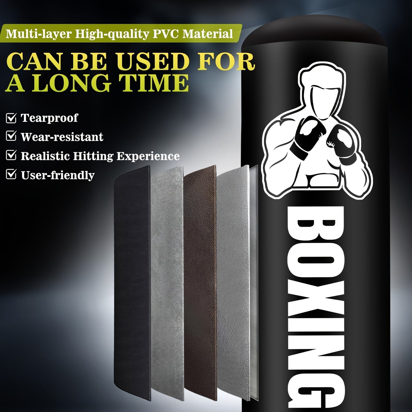 [Heavy-Duty|70" Punching Bag] Heavy-Duty 70" Freestanding Punching Bag with Stand | Gloves, Pump & Jump Rope - Durable PVC Boxing Bag for Adults & Teens, MMA, Muay Thai, Karate Training - Home Gym Fitness Equipment, Black, Ki