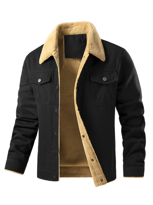 Slavinson Jacket Fleece-Lined Casual Workwear Outerwear