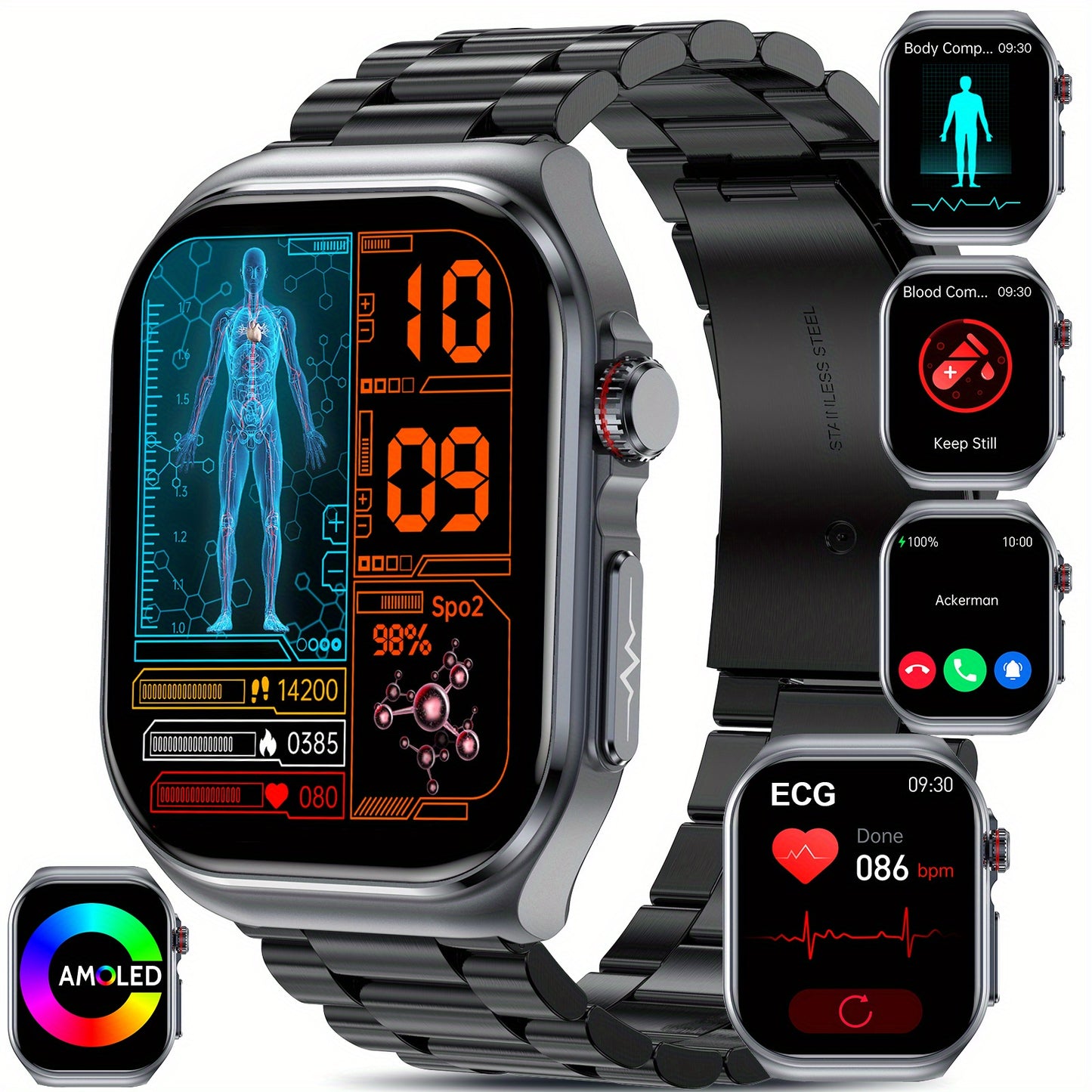 Marsyu Smartwatch Health Monitoring With Multi-Sport Modes