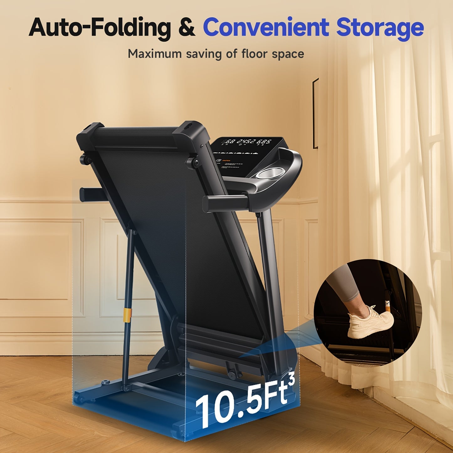 YPOO Treadmill Adjustable Incline Home Gym Cardio Machine