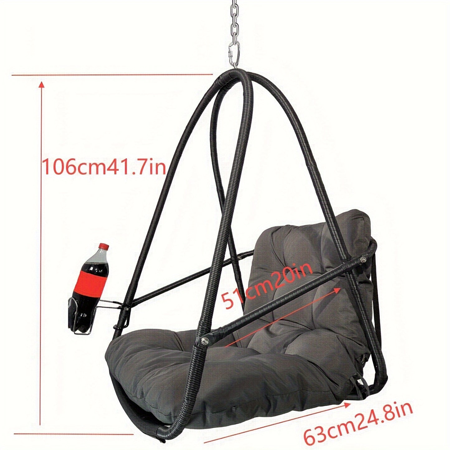 Geek Chef Oval Wicker Hammock Chair With Cup Holder