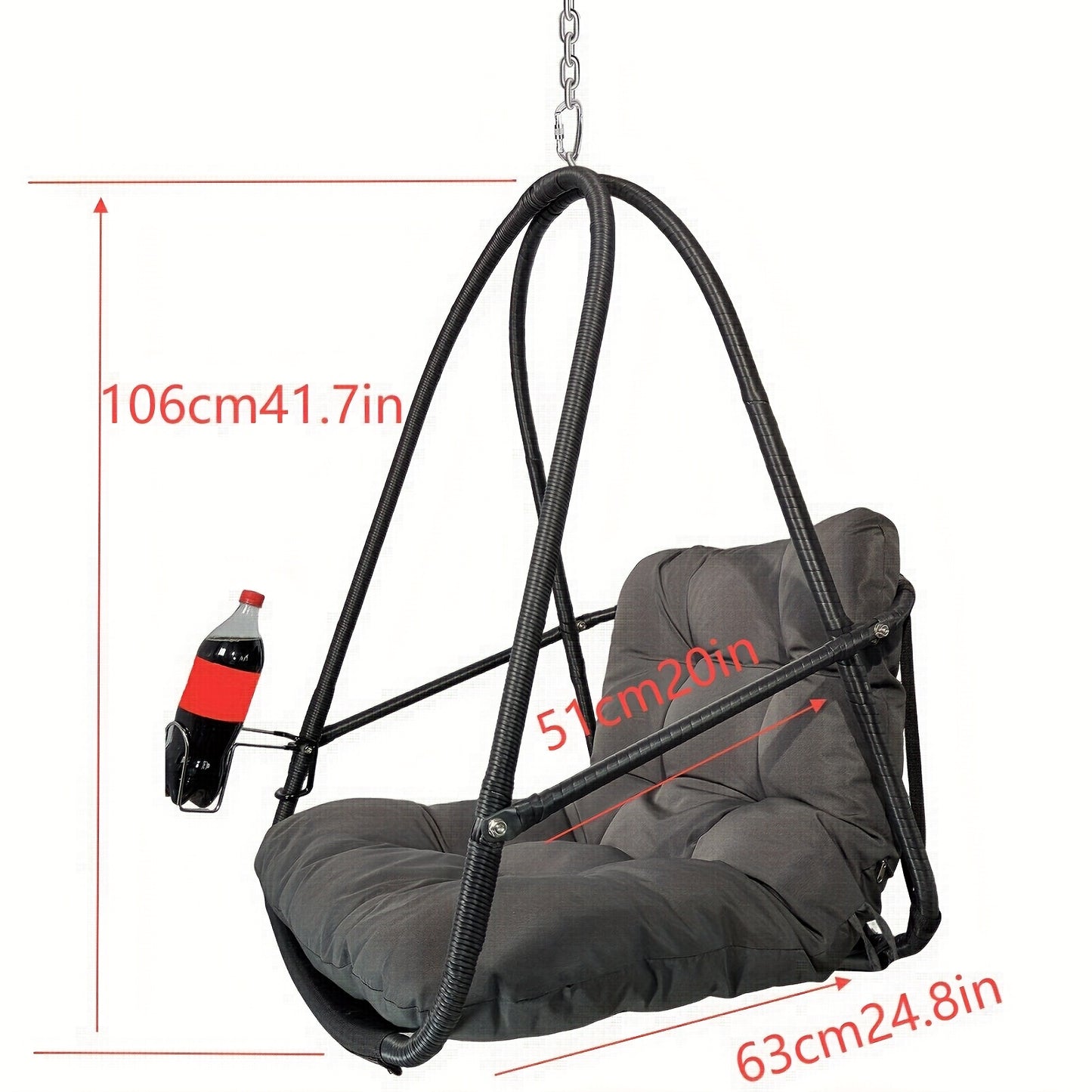 JESE Egg Basket Swing Chair Cushioned For Outdoor Leisure