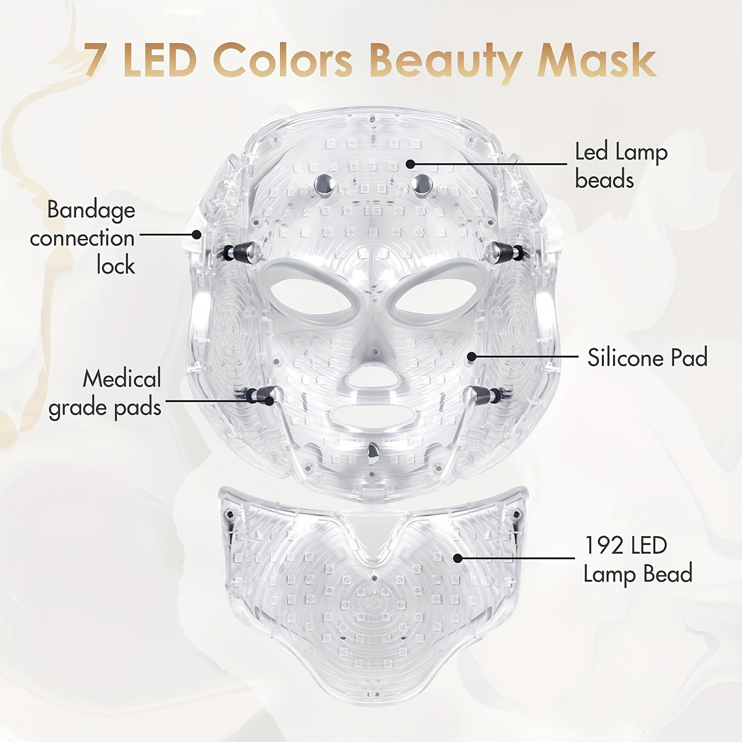 FDA Cleared New High-end Red Light For Face, 7 Colors LED Face Mask Light, Led Face Mask Light At Home, Blue Red Light Mask For Face