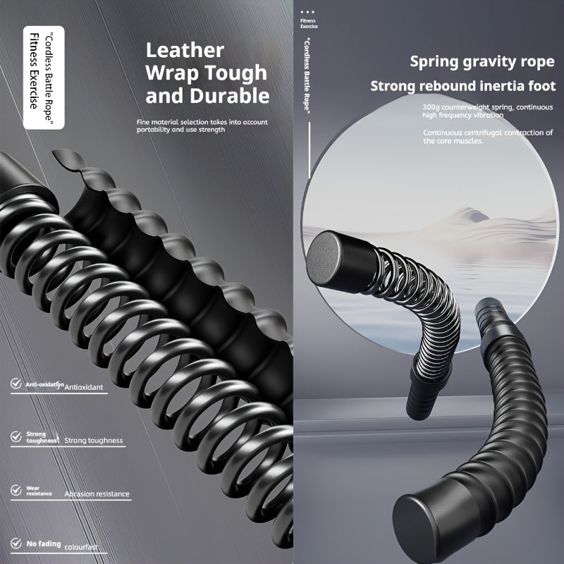 Cordless Battle Rope (2pcs) Portable Effective Weighted Rope Suitable for Home Gyms And Exercise Rope Battle Rope Suitable for Home Training Rope, Suitable for Exercise Weighting, Gym Equipment, Fitness Training, Compact Fitn