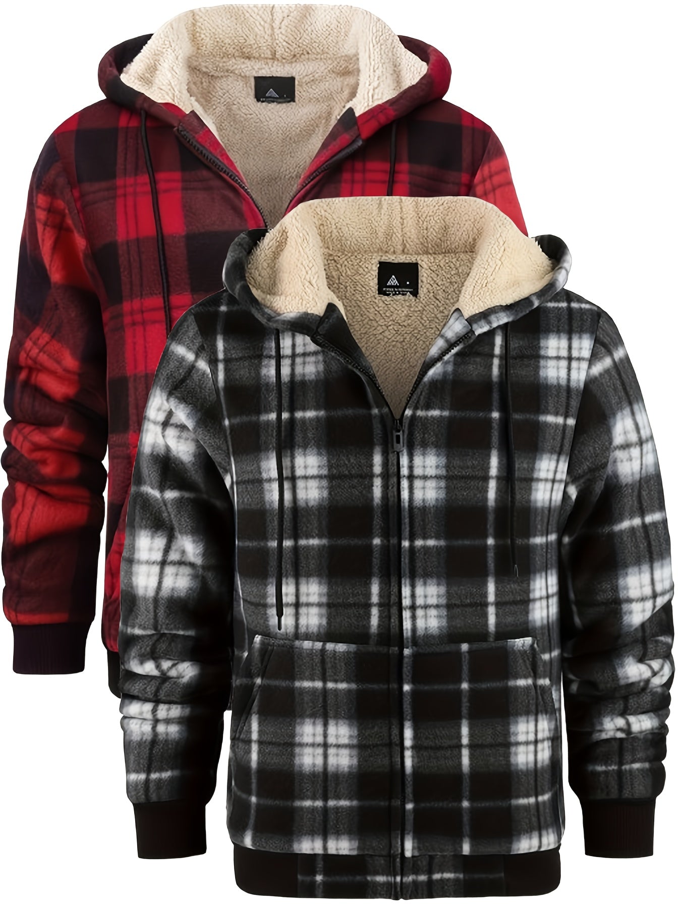 Men's Hooded Jacket Flannel-Lined Winter Outerwear Casual