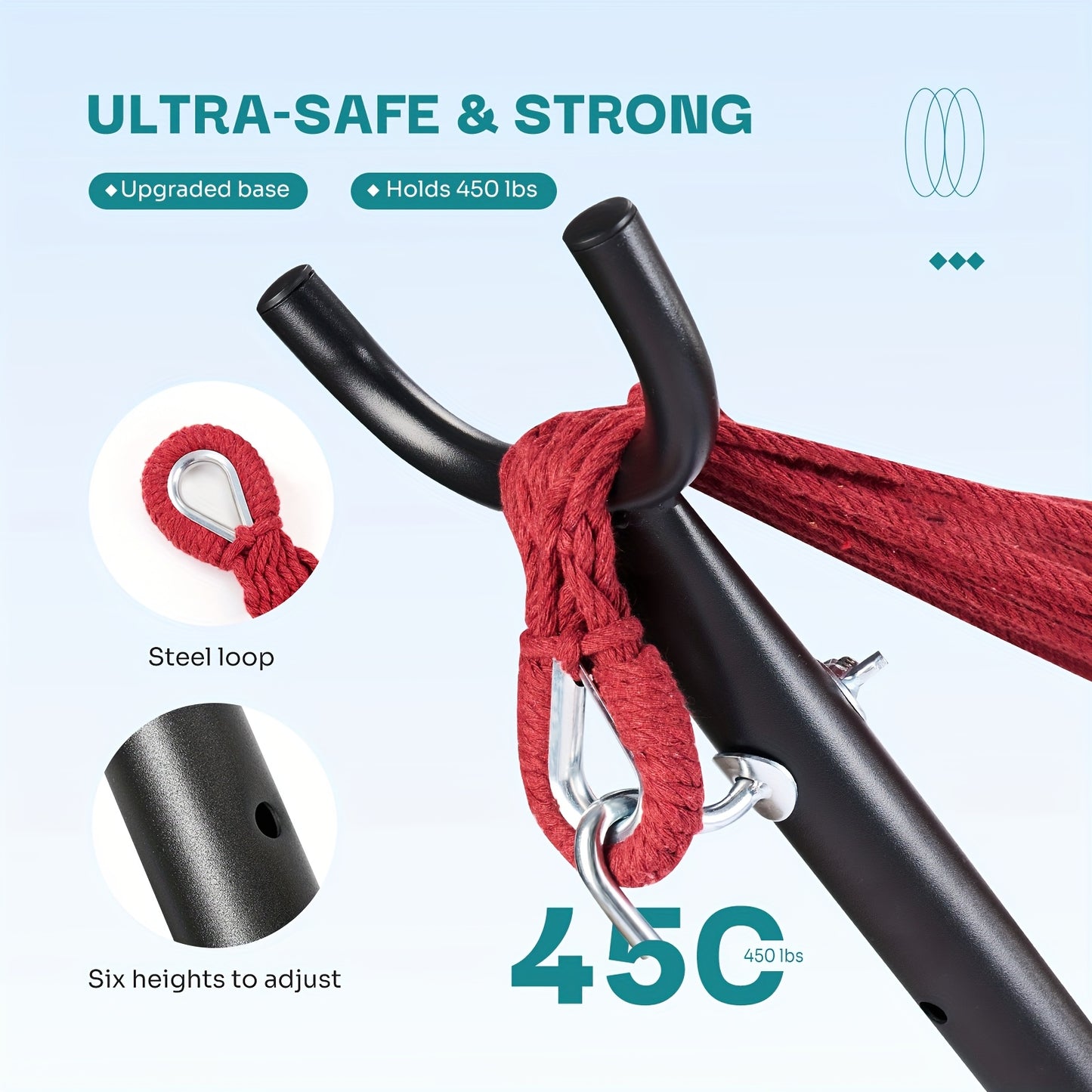 Antonia Double Hammock Space-Saving Stand Portable Steel Frame