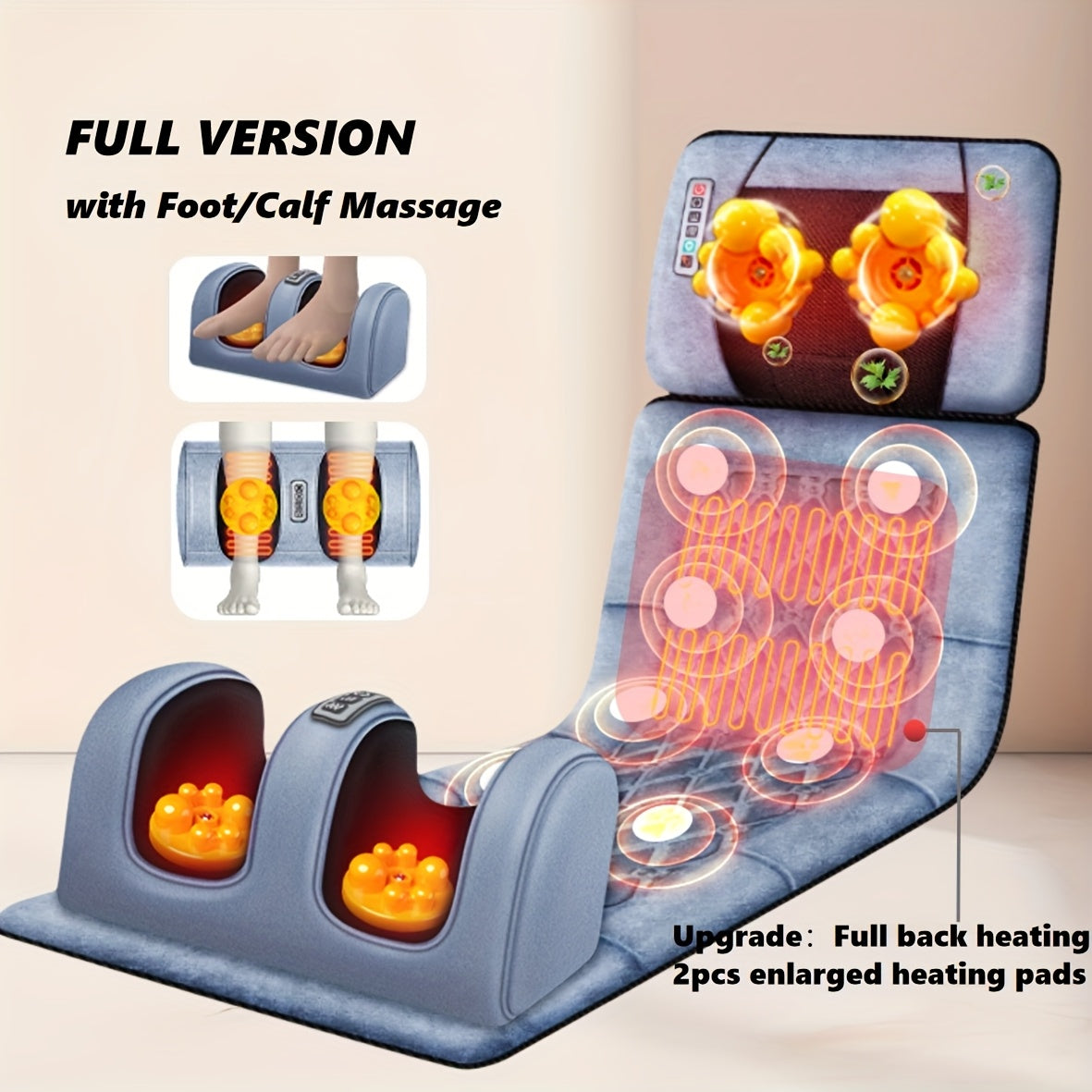 SHINY ROSY Full Body Massage Pad With 10-Zone Wave Vibration
