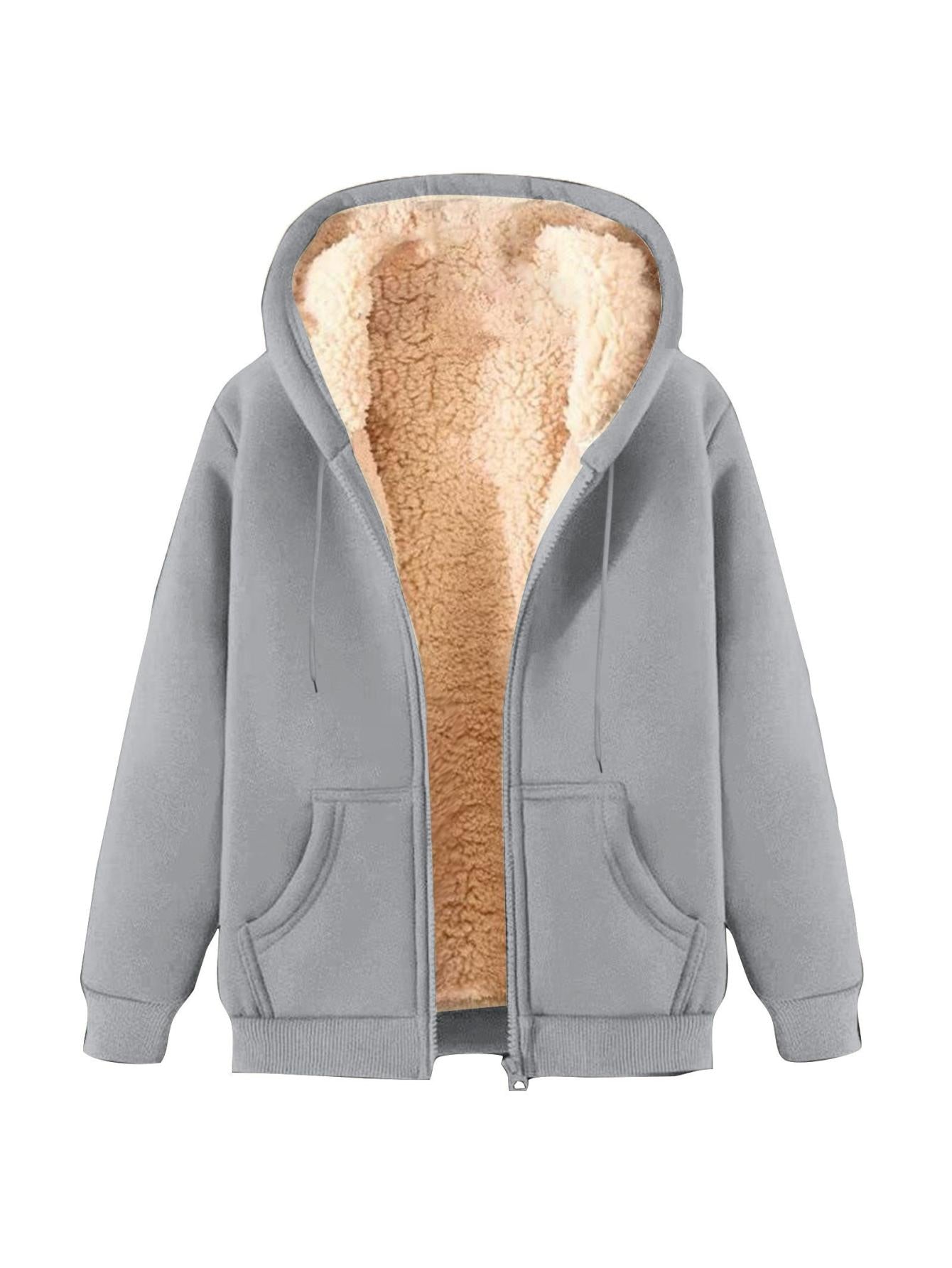 JASKFLY Women's Lined Full-Zip Fleece Jacket Hooded