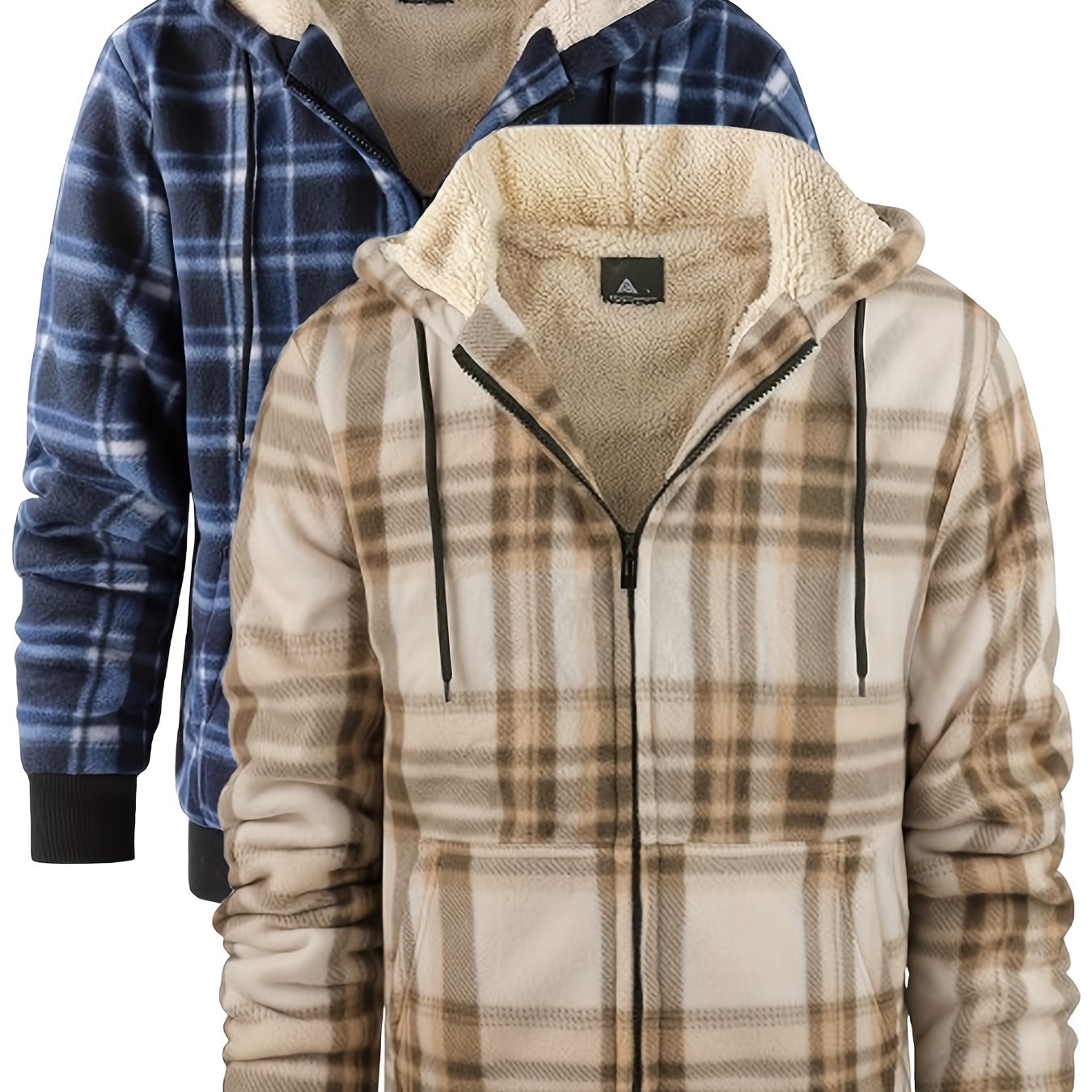 Men's Hooded Jacket Flannel-Lined Winter Outerwear Casual