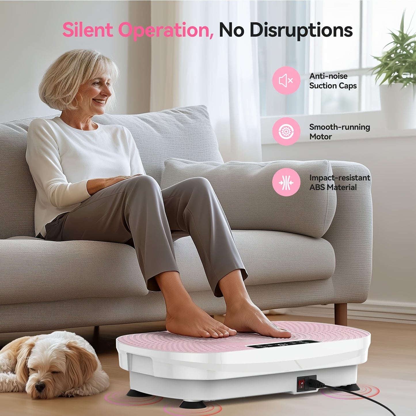 FEIERDUN 3D Vibration Plate Exercise Machine 9 Modes Full-Body Workout