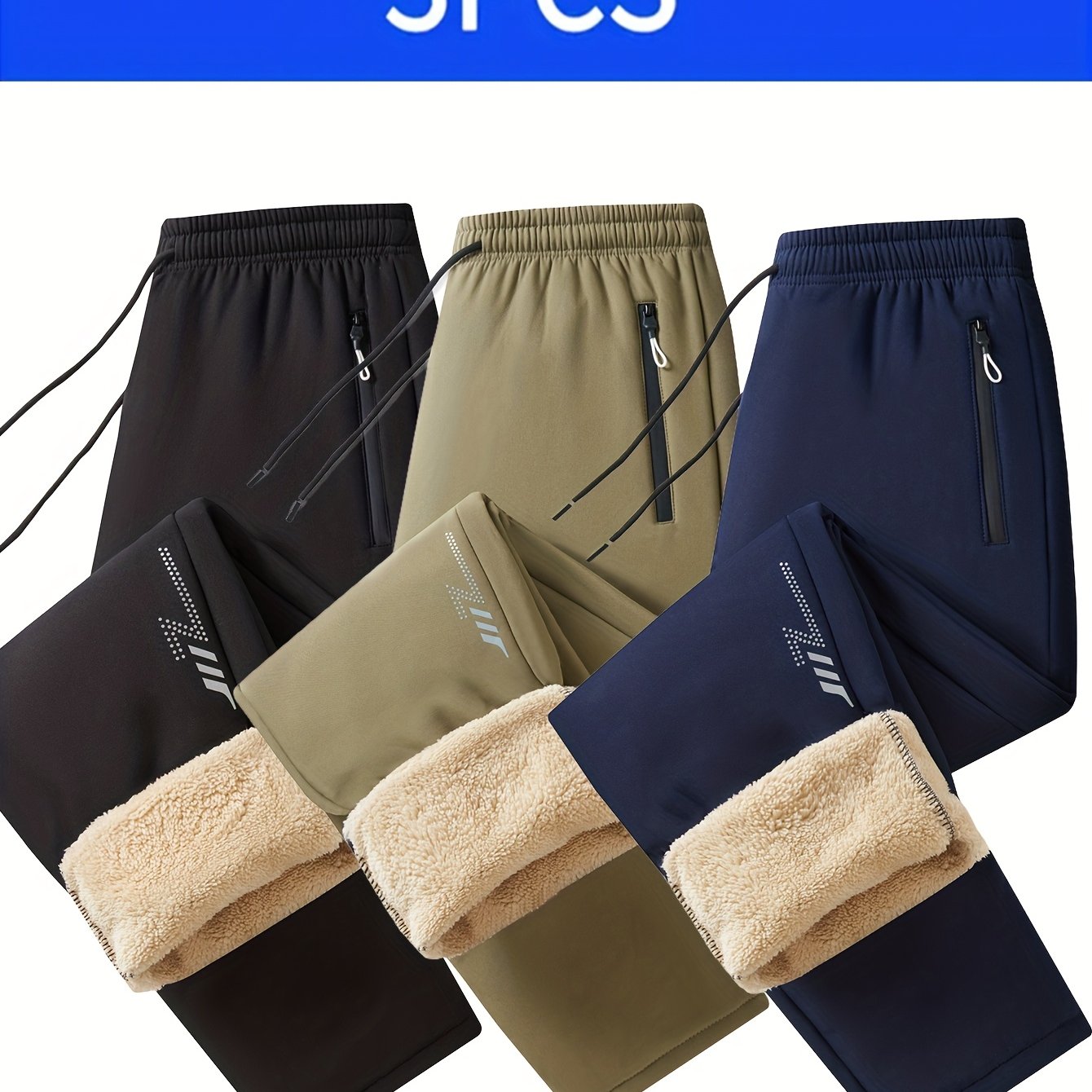 Sweatpants Thermal For Outdoor Activities Zipper Pockets