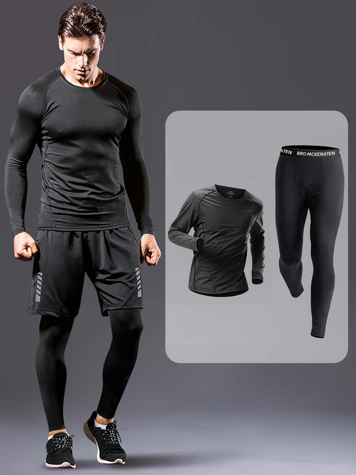 Men's Compression Training Suit With High-Stretch Quick-Dry Fabric