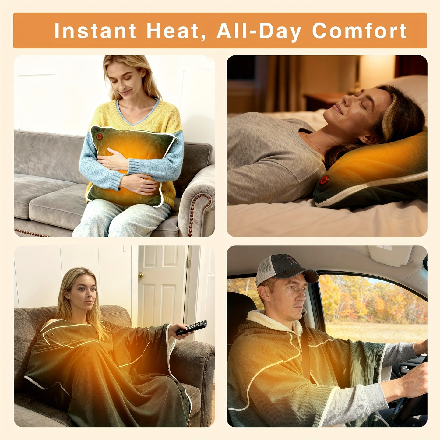 USB Heated Blanket Flannel Comfort For Home Office Travel