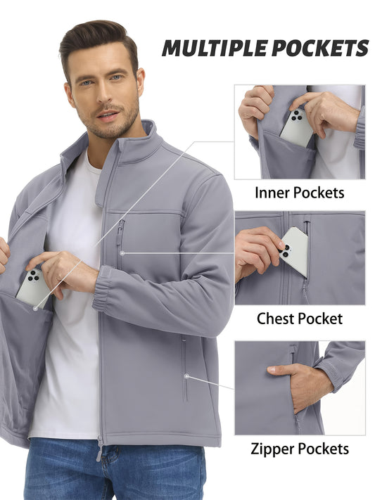 MAGNIVIT Men's Winter Softshell Jacket Windproof Lined Fleece