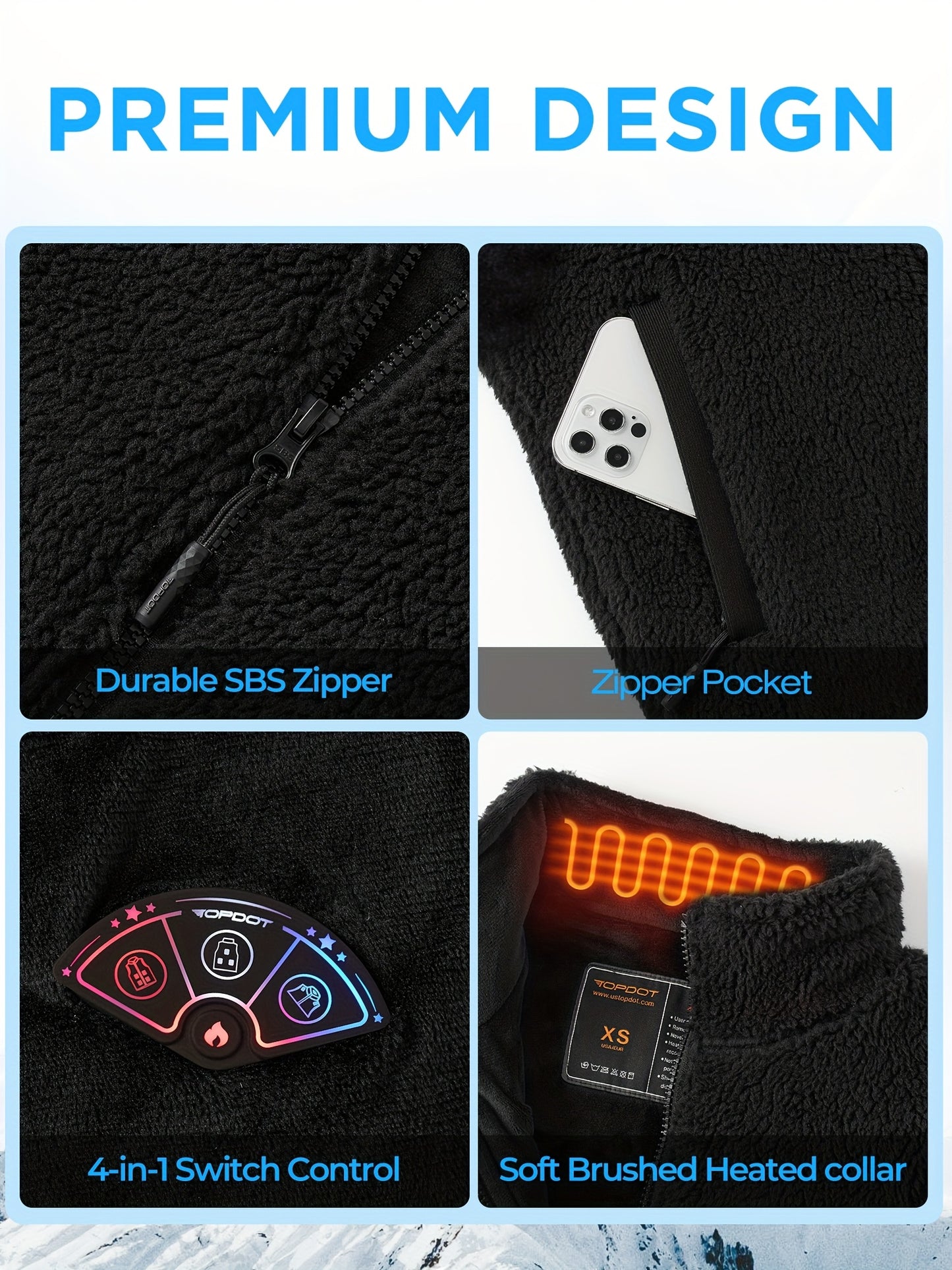 Heated Vest Fuzzy Fleece For Women 16000mAh Battery