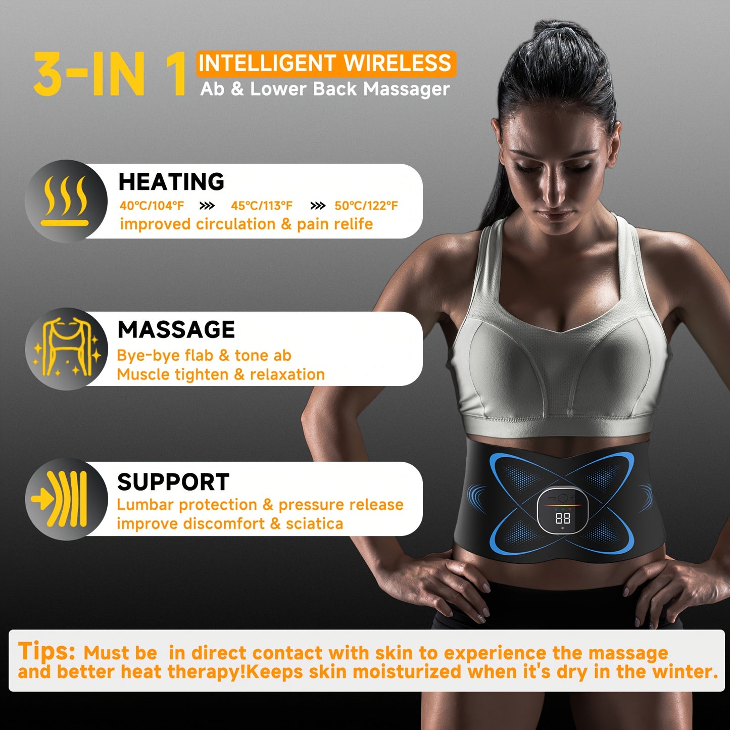 NENRENTE Abs Stimulator Muscle Toner With Heat Massager