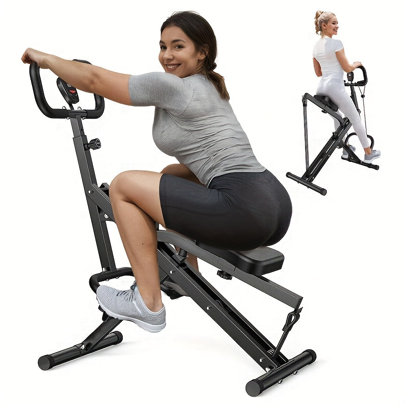 A Rowing Machine Designed for Women, Perfect for Home Workouts, Featuring a Rodeo Core Exercise Function, a Weight Limit of 330 Pounds, And Adjustable Resistance. It'S Foldable And Suitable for Working Out Your Abs, Back, Wit