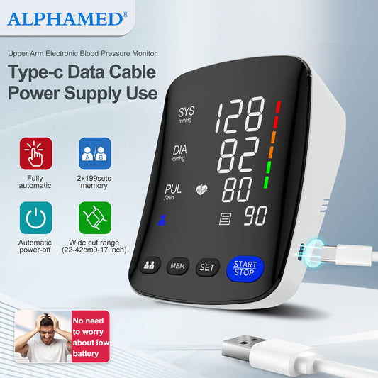 ALPHAMED Automatic Digital Blood Pressure Monitor Curved Screen