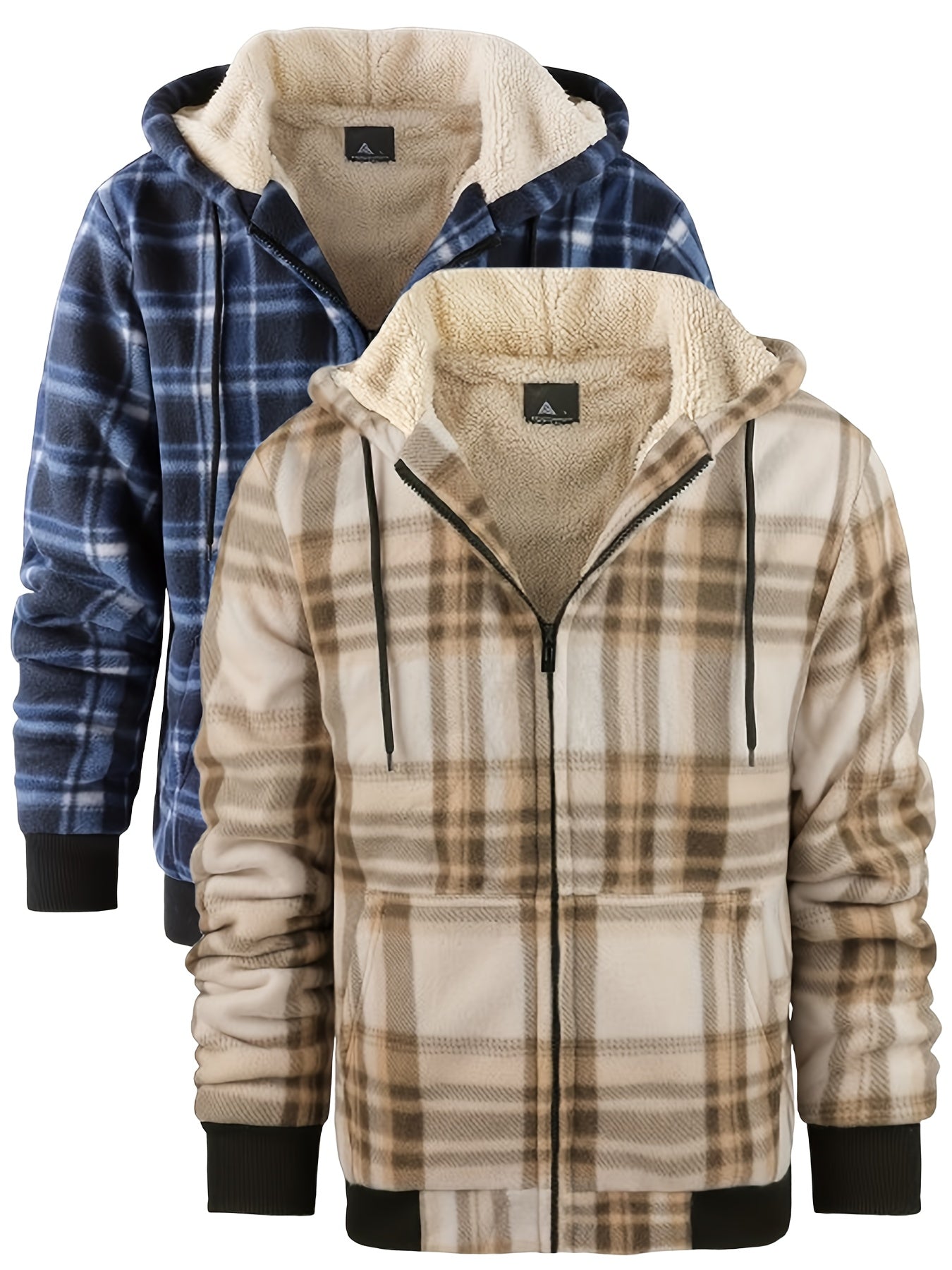 Men's Hooded Jacket Flannel-Lined Winter Outerwear Casual