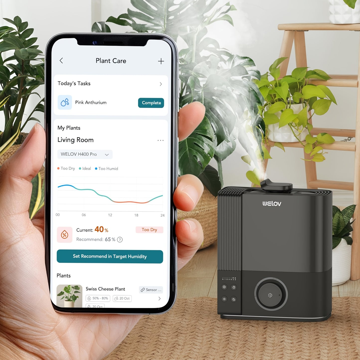 WELOV Smart Humidifier Top Fill Cool Mist Oil Diffuser
