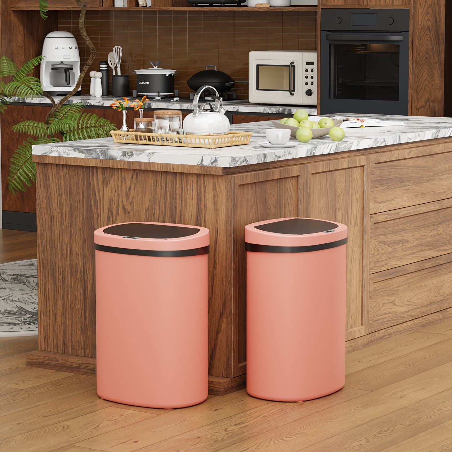 DOPINMIN Touchless Trash Can With Automatic Sensor Plastic Waste Bin
