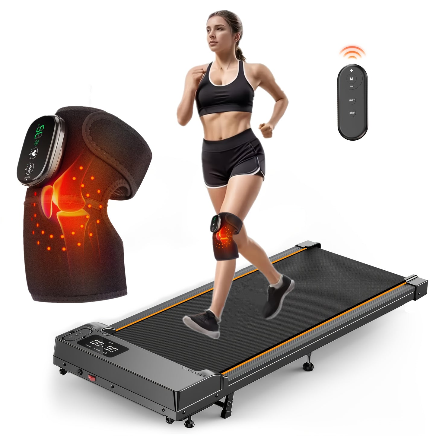 HOMSHADE 2-in-1 Walking Pad Treadmill Under Desk Portable